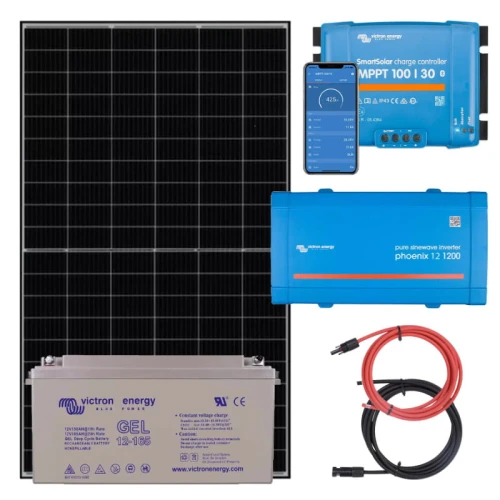 Elektrownia słoneczna 415Wp z akumulatorem - zasilanie 230V moc 1000W + MPPT
