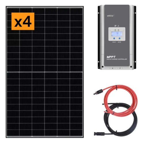 Panel słoneczny 4x415W z regulatorem ładowania 60A MPPT - 24V