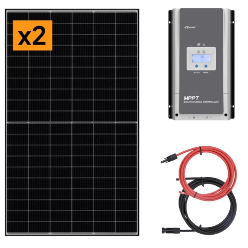 Panel słoneczny 2x415W z regulatorem ładowania 60A MPPT 12V/24V
